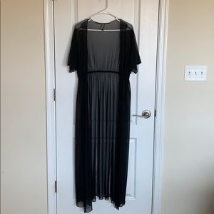 Shear black bathing suit coverup